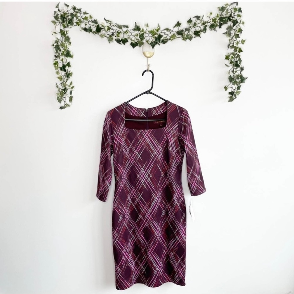 Hal Rubenstein Plaid Long Sleeve Work Dress Size Small NWT